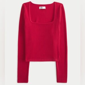 Hollister- RIBBED SEAMLESS FABRIC SQUARE-NECK TOP